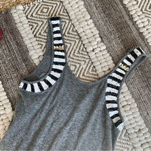 Topshop grey cotton sequin strap tank top